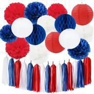 navy blue, red & white nautical graduation decorations 2021: perfect for 4th of july, patriotic, and baseball-themed parties! sail boats, birthday favors & more! logo