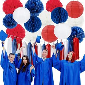img 1 attached to Navy Blue, Red & White Nautical Graduation Decorations 2021: Perfect for 4th of July, Patriotic, and Baseball-themed Parties! Sail Boats, Birthday Favors & More!