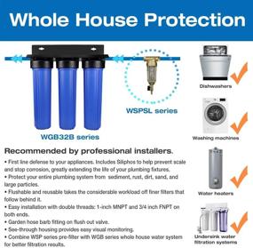 img 3 attached to 💧 iSpring WSP-50SL Sediment Water Filter Softener for Whole House, Reusable with Siliphos to Minimize Scale and Corrosion, 1" MNPT + 3/4" FNPT, 50 Micron
