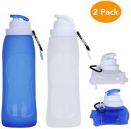 🚰 2-pack collapsible water bottle set – mcomce portable folding bottles with backpack clip, bpa-free, squeeze sports bottles, foldable and collapsible water bottles logo