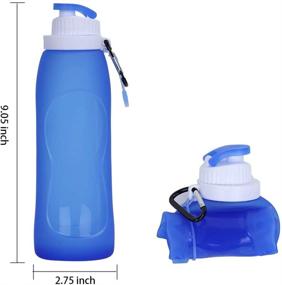 img 3 attached to 🚰 2-Pack Collapsible Water Bottle Set – McoMce Portable Folding Bottles with Backpack Clip, BPA-Free, Squeeze Sports Bottles, Foldable and Collapsible Water Bottles