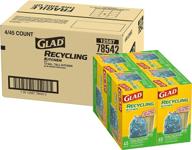 🗑️ glad tall kitchen drawstring recycling bags - 13 gallon blue trash bag - 180 count (bundle of 4) (package may vary) logo