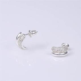 img 1 attached to Hypoallergenic Zirconia Sterling 💎 Silver Earrings for Girls' Jewelry