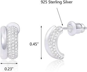 img 2 attached to Hypoallergenic Zirconia Sterling 💎 Silver Earrings for Girls' Jewelry