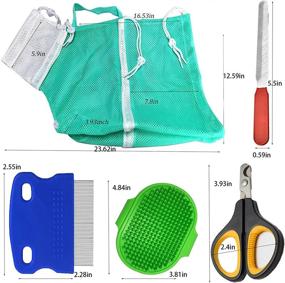 img 3 attached to 🐱 Adjustable Breathable Cat Bathing Bag with Anti-Bite and Anti-Scratch Restraint - Includes Pet Nail Clippers for Cat's Bathing, Grooming, and Shower - Multifunctional Mesh Bag Set of 5