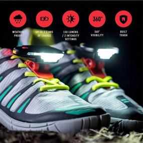 img 3 attached to Night Runner 270 Shoe Lights - Rechargeable & Waterproof Battery Light for Runners, Dog Walking, 🏃 Hiking - Top Safety Running Gear for Enhanced Night Time Visibility or Low Light - Vibrant Red