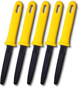 img 4 attached to CANARY Corrugated Cardboard Cutter Dan Chan, Safety Box Cutter Knife [Non-Stick Fluorine Coating Blade], JAPAN Made, Yellow (DC-190F-1) Bulk 5pcs