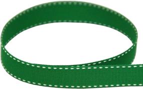 img 1 attached to Emerald Saddle Stitch Grosgrain Ribbon