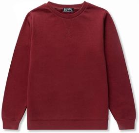 img 4 attached to 👕 DOTDOG Crewneck Pullover Sweatshirt Burgundy: Stylish Boys' Clothing for All-Day Comfort