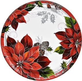 img 3 attached to Christmas Party Pack: 50 Paper Dinner Plates, 50 Dessert Plates, and 100 Luncheon Napkins - Holiday Disposable Dinnerware Set Serves 50 - Made in USA