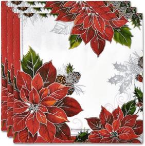 img 1 attached to Christmas Party Pack: 50 Paper Dinner Plates, 50 Dessert Plates, and 100 Luncheon Napkins - Holiday Disposable Dinnerware Set Serves 50 - Made in USA