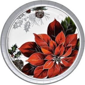 img 2 attached to Christmas Party Pack: 50 Paper Dinner Plates, 50 Dessert Plates, and 100 Luncheon Napkins - Holiday Disposable Dinnerware Set Serves 50 - Made in USA