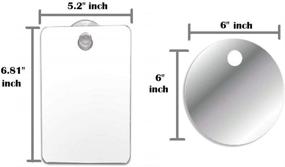 img 1 attached to 🪞 Set of 2 Q-BICS Fog Free Shower Shaving Mirrors - Rectangular and Round Shapes for Wall Hanging, Unbreakable & Portable Travel Shaving Mirror