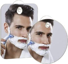 img 4 attached to 🪞 Set of 2 Q-BICS Fog Free Shower Shaving Mirrors - Rectangular and Round Shapes for Wall Hanging, Unbreakable & Portable Travel Shaving Mirror