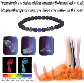 img 1 attached to 📿 2-Pack Magnetic Therapy Weight Loss Anklet Bracelets with Anti-Swelling Black Obsidian for Women and Men - Anti-Anxiety Yoga Beads Bracelets