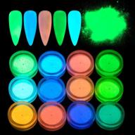 🌟 glow in the dark pigment powder: 12 luminous colors for night fluorescent nail art decoration logo