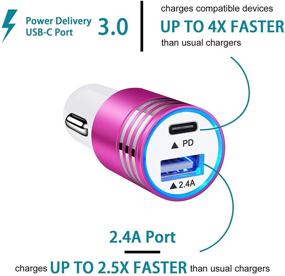 img 3 attached to 🔌 Зарядное устройство для автомобиля USB C PD мощностью 18 Вт для Samsung Galaxy S21 S20 S21+ Note 21 20 Ultra S19 S11 S10 Plus S9 A32 A72 A12 A52 A21 A50 A71 A10e A31 A51 A20 A80, кабель быстрой зарядки USB C на C 6 футов.