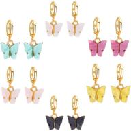 🦋 dorafo butterfly earrings: chic small huggie hoops, long chain dangling & cute shell studs for women and girls logo