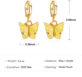 img 1 attached to 🦋 DORAFO Butterfly Earrings: Chic Small Huggie Hoops, Long Chain Dangling & Cute Shell Studs for Women and Girls