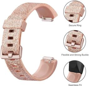 img 3 attached to 📦 5 Pack Silicone Bands for Fitbit Inspire HR/Inspire/Ace 2 - Sport Bands for Women/Men (Large, Rose Gold/Champagne Gold/Wine Red/White/Pink)