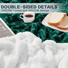img 1 attached to Cozy Fluffy Reversible Sherpa Throw Blanket - Soft Flannel Fleece for Couch, Sofa, Bed - Green, 51”x 63”