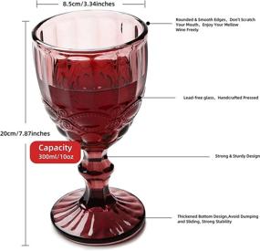 img 3 attached to 🍷 Elegant Set of 3 Colored Water Goblets - 10 OZ Purple Wine Glasses for Wedding Parties and Juice Drinking