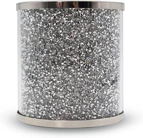 img 1 attached to 💎 Sparkling Crystal Crushed Diamond Utensil Crock: Exquisite Handmade Silver Holder for Kitchen and Dining Room Decor