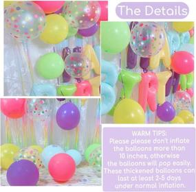 img 2 attached to 🎉 Vibrant Pastel Party Kit: Colorful Birthday Decorations, Macaron Balloons with Confetti, Rainbow Foil Balloons, Happy Birthday Banner, and Fringe Curtain - Perfect for Kids, Girls, Women!