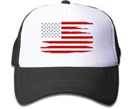 oascuver kids usa american flag hat: stylish mesh trucker baseball cap for boys and girls logo