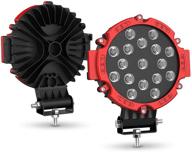 🚗 dwvo 51w round spot lights 2pcs 7" red offroad light pods: ideal roof lights for suv, truck, atv logo