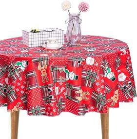 img 4 attached to 💧 Waterproof Oilproof Christmas Plastic Tablecloth