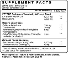 img 3 attached to 💪 Увеличение энергии и фокуса Zengaba - Новые мощные порошки для положительного тренировочного опыта #1 Мощное PWO Psycho Pharma Edge of Insanity - Окончательный порошок для тренировок с улучшенным фокусом и 8G цитруллиновыми насосами - 360 грамм (Джунгли)