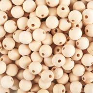 set of 400pcs 16mm natural unfinished round wooden beads - ideal for craft making decorations and diy crafts, wood spacer beads logo