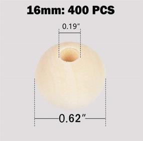 img 3 attached to Set of 400pcs 16mm Natural Unfinished Round Wooden Beads - Ideal for Craft Making Decorations and DIY Crafts, Wood Spacer Beads