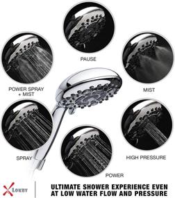 img 3 attached to 🚿 Introducing LOKBY High-Pressure Handheld Shower Head: 6-Setting, 5 Inch Rain Shower with Hose for Amazing Shower Experience, Even with Low Water Pressure!