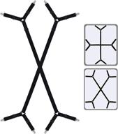 arritz bed sheet straps - adjustable crisscross sheet clips, elastic band fitted bed sheet fasteners, suspenders grippers clip for bed sheets and mattress covers - set of 2, black логотип