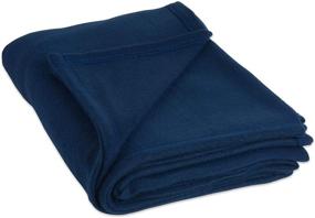 img 4 attached to 🔵 Luxury Dark Blue Fleece Blanket for Twin/Twin X-Large bed size - DII