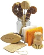 🌱 eco-friendly natural bamboo dish cleaning brush set - sustainable cleaning tools for plastic-free living logo