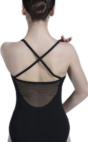 img 1 attached to 🤸 Dance Favourite Black Cross Straps Leotards: Perfect for Women and Girls Gymnastics 01D0171