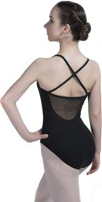 img 4 attached to 🤸 Dance Favourite Black Cross Straps Leotards: Perfect for Women and Girls Gymnastics 01D0171