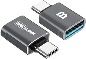 img 4 attached to 🔌 BrexLink USB C to USB 3.0 Adapter (2 Pack), USB-C Female to USB Type-C Male Adapter OTG, USB-C to USB Adapter for iPad Pro, MacBook Air 2020, MacBook Pro, Dell XPS and Other Type-C Devices (Grey)