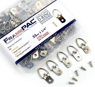 framepac d ring picture hangers (100 pack) - single hole d-ring hanger with screws - ideal for picture frames, mirrors, and framing professionals logo