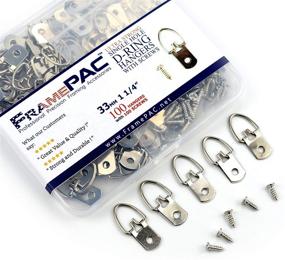 img 4 attached to FramePac D Ring Picture Hangers (100 Pack) - Single Hole D-Ring Hanger with Screws - Ideal for Picture Frames, Mirrors, and Framing Professionals