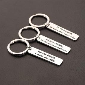img 3 attached to AKTAP Sibling Keychain - Family Jewelry Gift for Brother or Sister - Sister Gifts