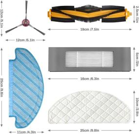 img 3 attached to 🧹 Top-Rated Replacement Parts for Ecovacs Sweeper Accessories OZMO T8 - Sweeper Replacement Kit with 1 Main Brush, 3 Pairs of Side Brushes, 3 Filters/Rag, and 5 Disposable Rags