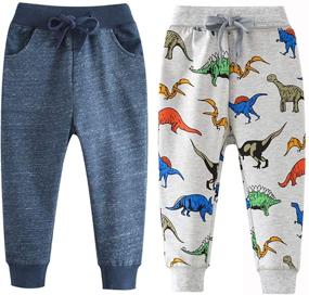 img 4 attached to Cartoon Pattern Drawstring Sweatpants for Boys - Qin Orianna Boys' Clothing Pants