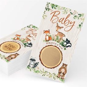 img 4 attached to 🐾 Playful Woodland Forest Animals Baby Shower Game: Scratch Off Fun!