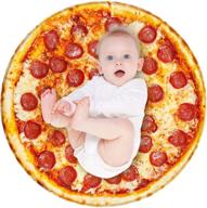 🍕 broshan funny pizza baby wrap blanket: soft plush swaddle blankets for infants, ideal gifts for boys and girls – round food throw blanket for pets logo