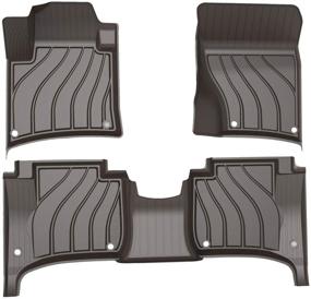 img 4 attached to 🚗 3W Porsche Macan 2014-2020 TPE All Weather Custom Fit Floor Mats - Black