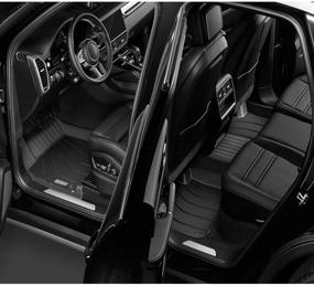 img 3 attached to 🚗 3W Porsche Macan 2014-2020 TPE All Weather Custom Fit Floor Mats - Black